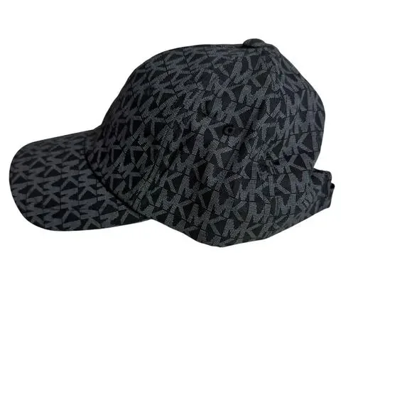 Michael Kors MK Logo Monogram Baseball Cap black/gray adjustable strap OS - NWT - Picture 5 of 8
